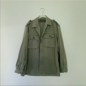Vintage Army Green Military Jacket